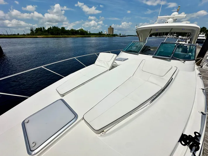 Brett Stancill Yacht Photos Pics 2019 Formula 40 Performance Cruiser on water, featuring sleek deck and sun loungers.