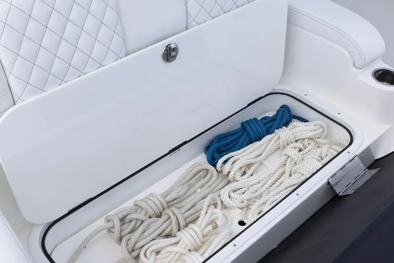  Yacht Photos Pics Storage compartment with ropes on a 2023 HCB 39 Speciale boat.