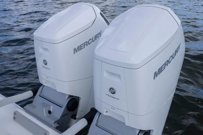  Yacht Photos Pics Twin Mercury Verado outboard engines on 2023 HCB 39 Speciale boat.