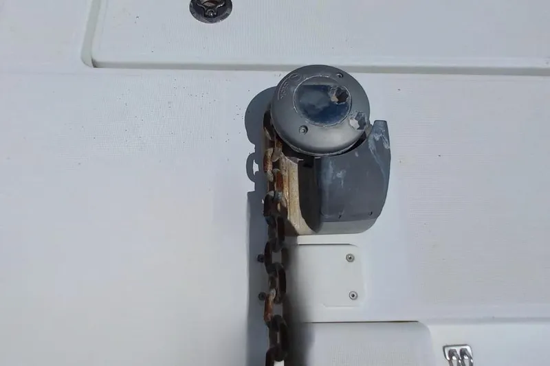 Benetnash II Yacht Photos Pics Anchor windlass on 2016 Lagoon 42 catamaran deck.