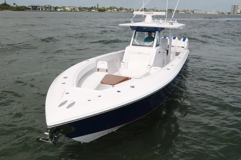  Yacht Photos Pics 2026 Bahama 41 GT boat cruising on open water, showcasing sleek design and modern features.