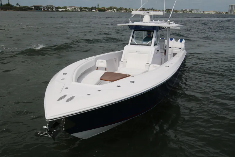  Yacht Photos Pics 2026 Bahama 41 GT boat cruising on open water, showcasing sleek design and modern features.