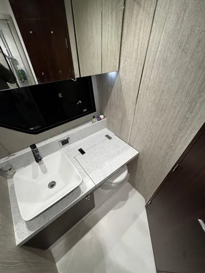  Yacht Photos Pics Modern bathroom in 2018 Fairline Targa 48 Open yacht with sleek fixtures and elegant design.