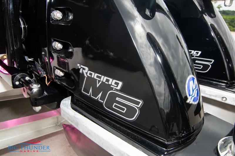  Yacht Photos Pics Close-up of 2020 Donzi 38 ZRC Racing M6 engine at Big Thunder Marine.