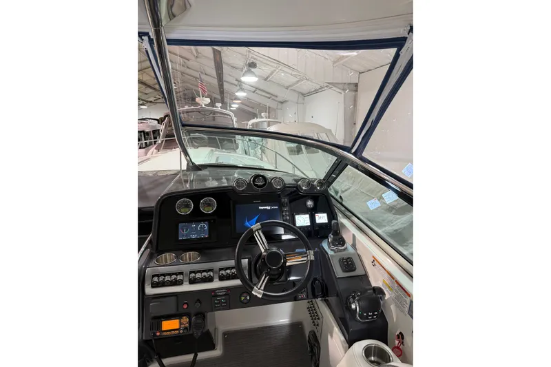  Yacht Photos Pics Interior view of 2018 Formula 400 Super Sport boat cockpit with modern controls.