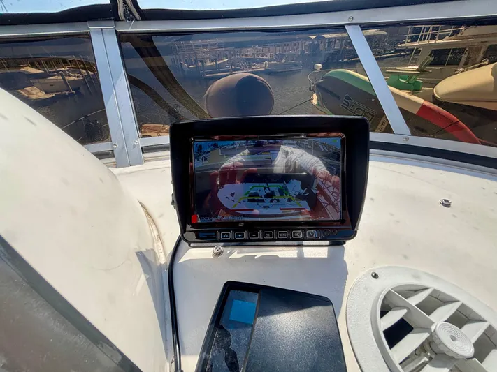  Yacht Photos Pics Control panel on 2008 Sea Ray 44 Sedan Bridge yacht, featuring navigation display.