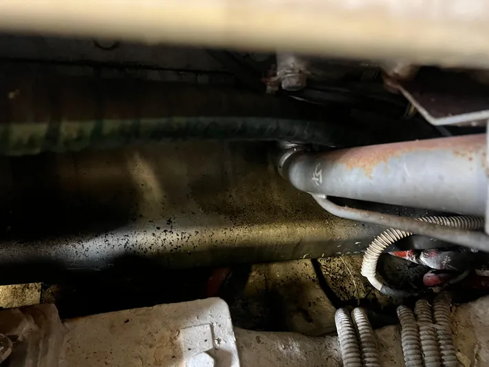 Dubai Yacht Photos Pics Engine room of 2003 Maiora 24 S yacht showing pipes and cables.