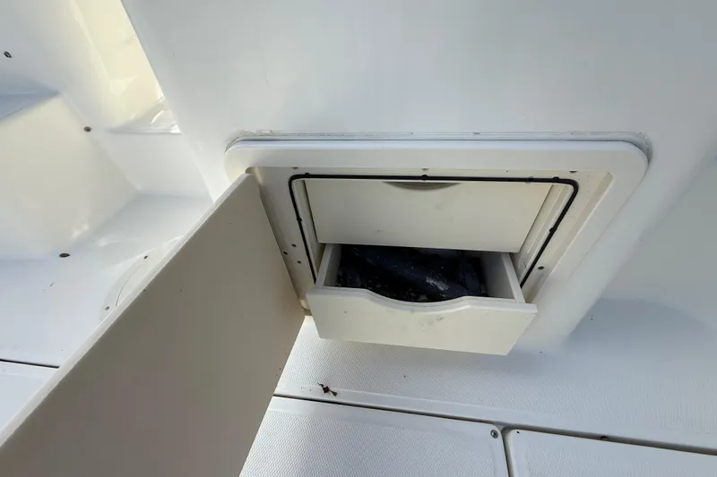  Yacht Photos Pics Storage compartment on a 2011 Boston Whaler 285 Conquest boat.