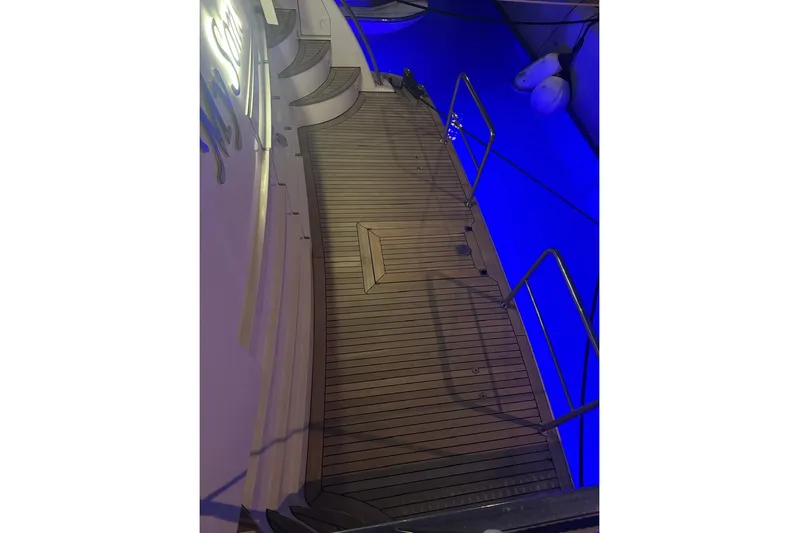 My Sons Yacht Photos Pics Luxury yacht deck with blue lighting, Falcon 86 model, 2008.