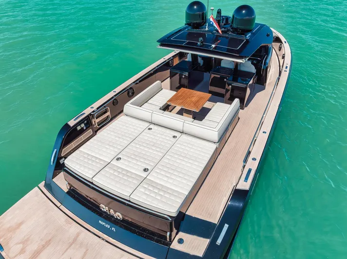 Ciao Yacht Photos Pics 2023 Pardo Yachts 50 Pardo luxury yacht with spacious deck and elegant seating.