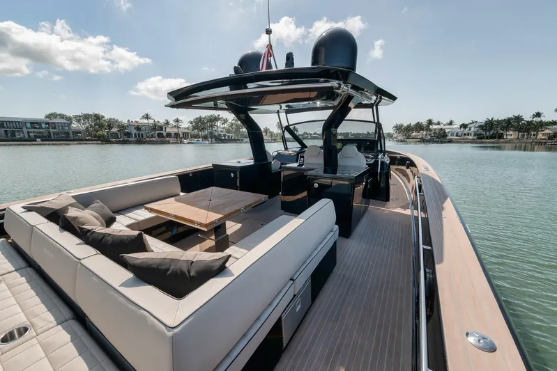 Ciao Yacht Photos Pics 2023 Pardo Yachts 50 Pardo luxury yacht with spacious deck and elegant seating area.