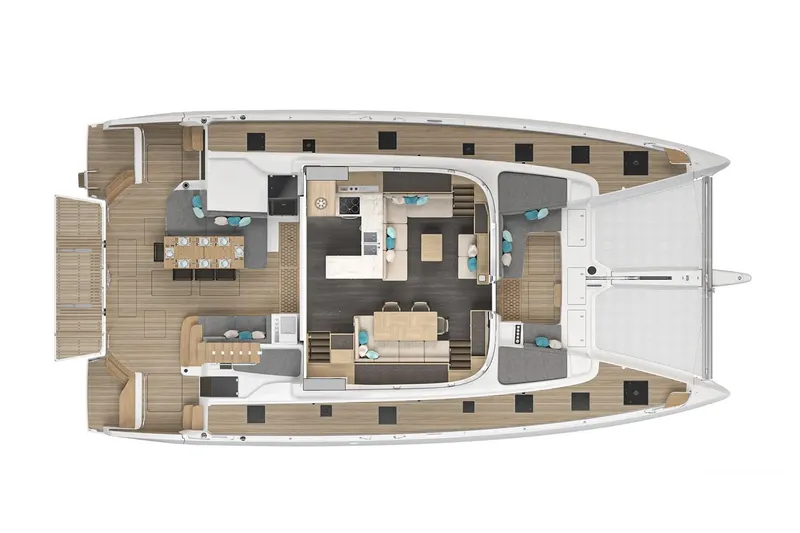  Yacht Photos Pics Manufacturer Provided Image: 2025 Lagoon 60 yacht floor plan, featuring spacious interior and deck layout.
