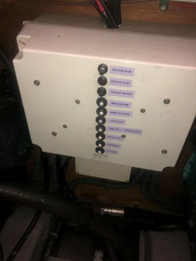  Yacht Photos Pics Electrical control box in Princess 388 boat, year 1991.