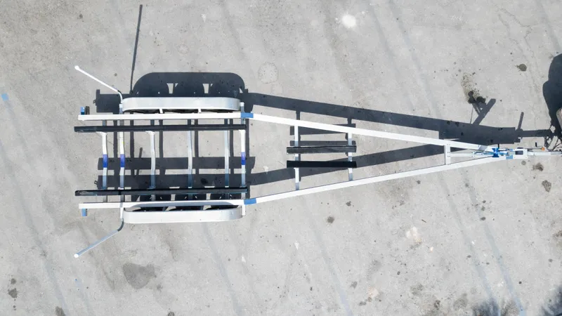  Yacht Photos Pics Overhead view of a boat trailer for a 2019 Century 3200 Center Console.