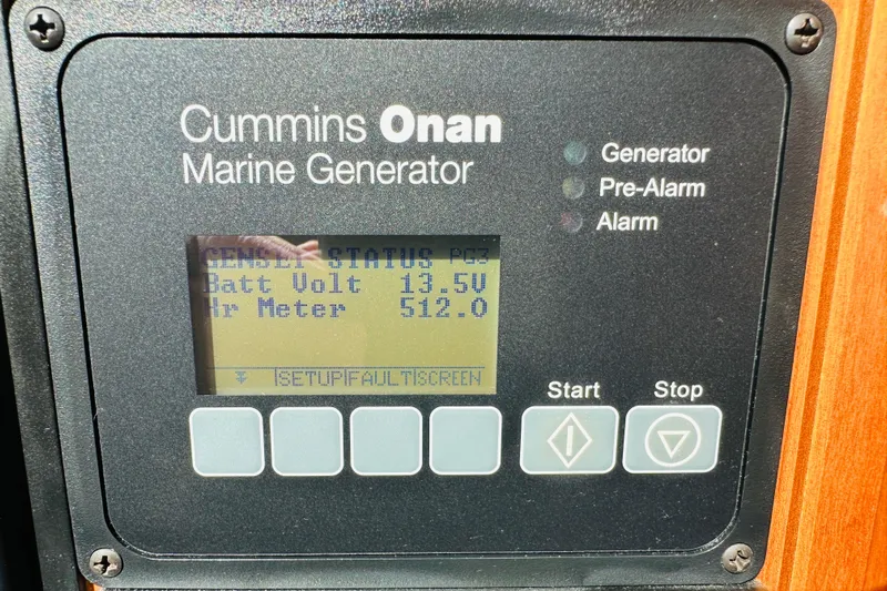 Encore Yacht Photos Pics Cummins Onan marine generator display on 2017 Sabre 42 Salon Express.