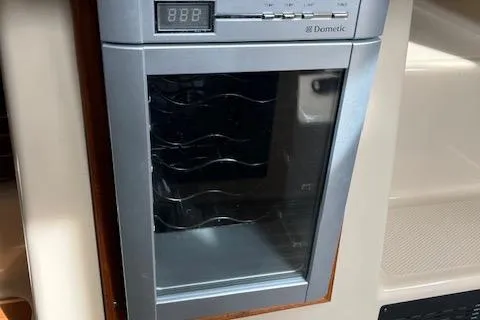 Mystic Yacht Photos Pics Dometic wine cooler in 2014 Ranger Tugs R-31 boat interior.