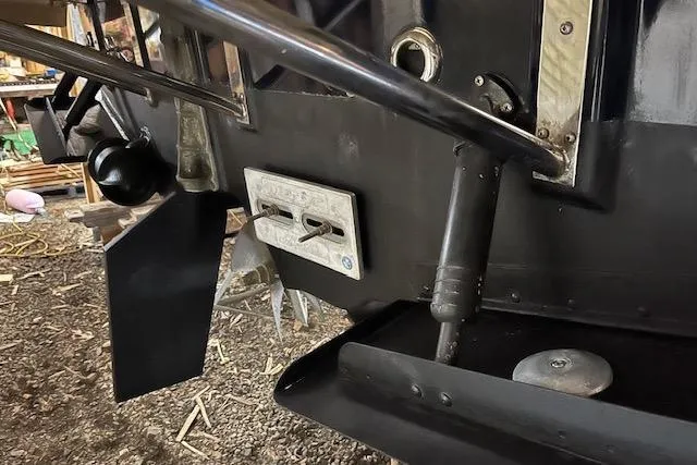 Mystic Yacht Photos Pics 2014 Ranger Tugs R-31 boat stern detail with propeller and trim tabs.