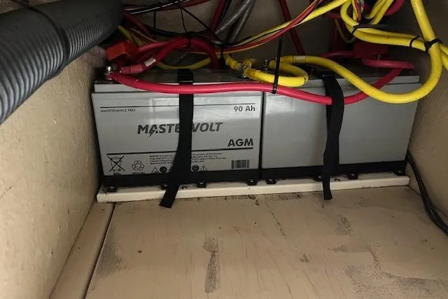 Mystic Yacht Photos Pics Battery compartment of 2014 Ranger Tugs R-31 with Mastervolt AGM battery.