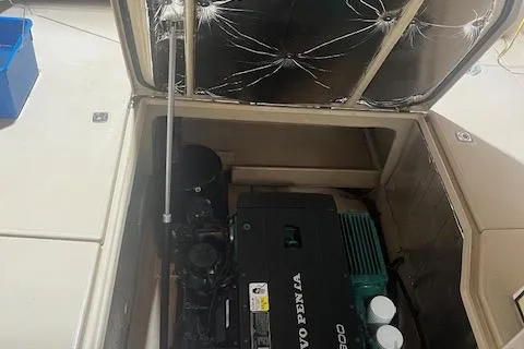 Mystic Yacht Photos Pics 2014 Ranger Tugs R-31 engine compartment with Volvo Penta motor.