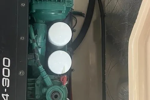 Mystic Yacht Photos Pics Engine compartment of a 2014 Ranger Tugs R-31 boat, featuring mechanical components.