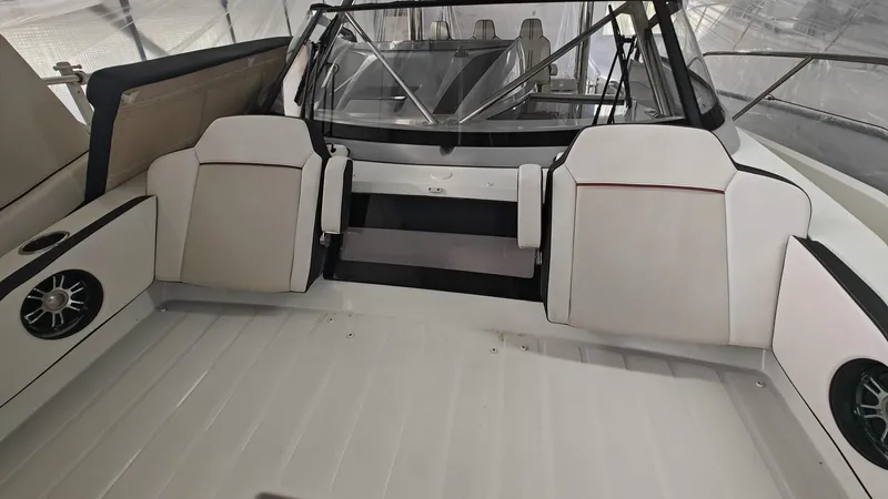  Yacht Photos Pics Jeanneau CAP CAMARAT 12.5WA 2021 boat interior with seating and modern design.