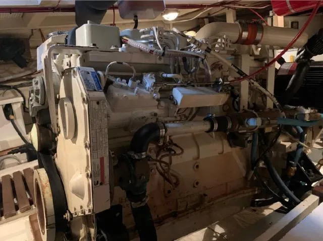  Yacht Photos Pics Engine room of a 1990 Grand Banks 36 Europa yacht.