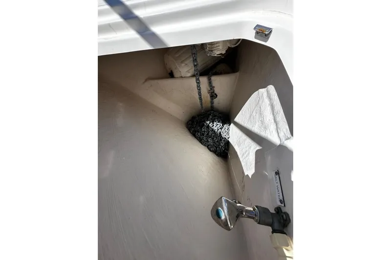  Yacht Photos Pics Anchor chain compartment of 2012 Riviera 43 Flybridge yacht.