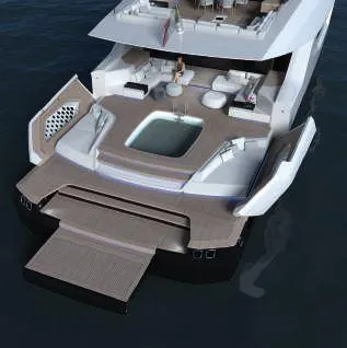  Yacht Photos Pics Luxury yacht TUREDDI ULTRA 40, 2026 model, featuring spacious deck and modern design.