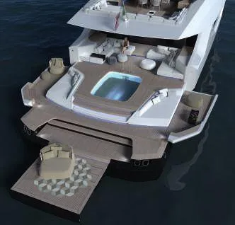  Yacht Photos Pics Luxurious TUREDDI ULTRA 40 yacht with spacious deck and jacuzzi, 2026 model.