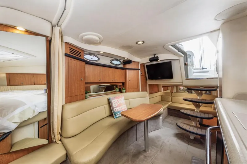 Good Kitty Yacht Photos Pics Luxurious interior of 2006 Sea Ray 340 Sundancer yacht with cozy seating and modern amenities.