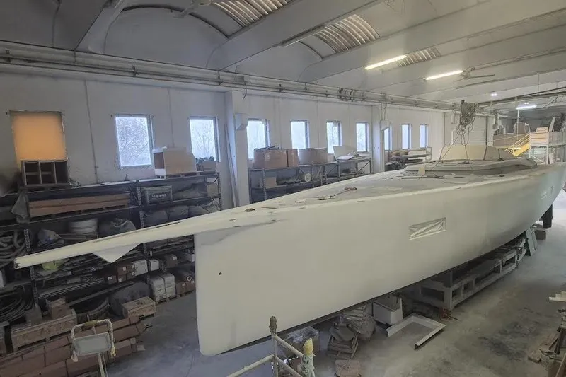  Yacht Photos Pics 2026 Ice Yachts ICE 66 Farr sailboat under construction in a workshop.