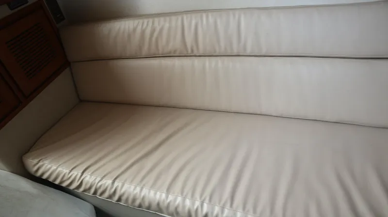 Seas The Day Yacht Photos Pics Cream leather seating inside 2012 Cruisers Yachts 350 Express.