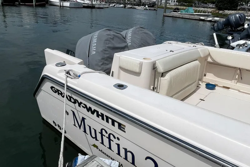 Muffin Yacht Photos Pics Transom Door and Aft Seating