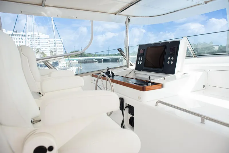 Anjilis Yacht Photos Pics Flybridge Helm Area