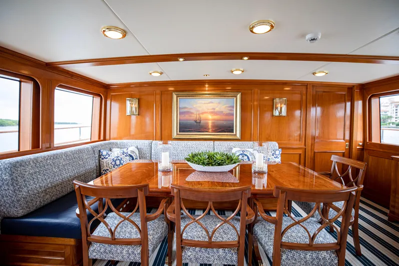Anjilis Yacht Photos Pics Dining Room Seating Area