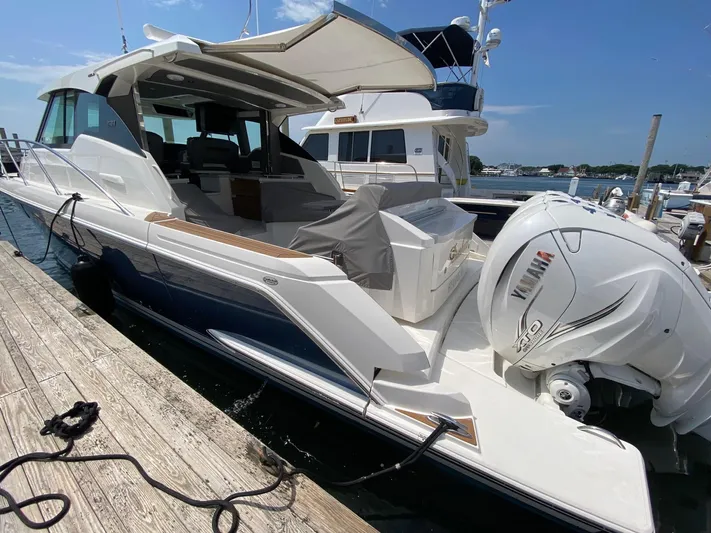  Yacht Photos Pics 2021 Tiara Yachts 43 LE docked with Yamaha outboard engines.
