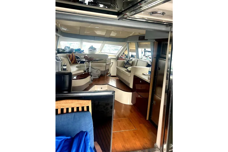  Yacht Photos Pics Interior of 2008 Sea Ray 47 Sedan Bridge yacht with luxurious seating and modern design.