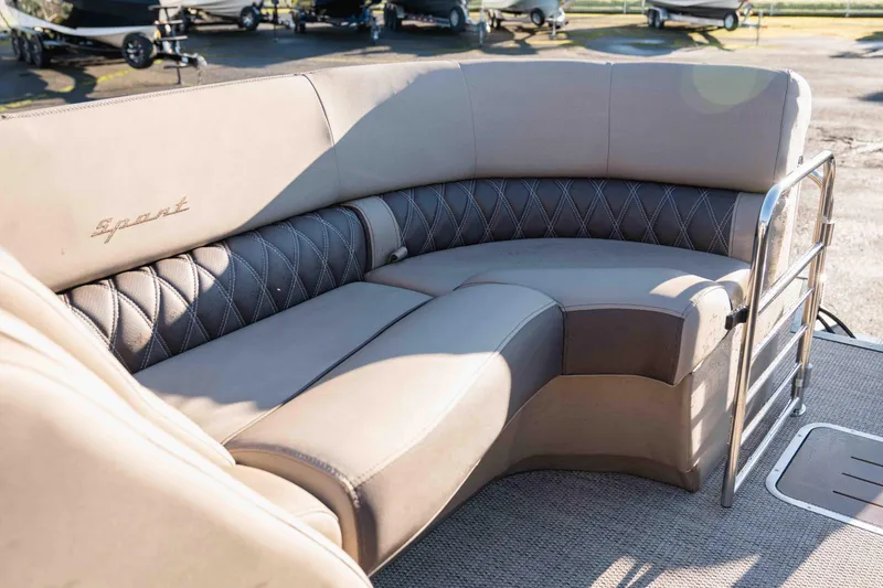  Yacht Photos Pics 2023 Bennington R25 FBAST boat interior with luxurious seating and elegant design.