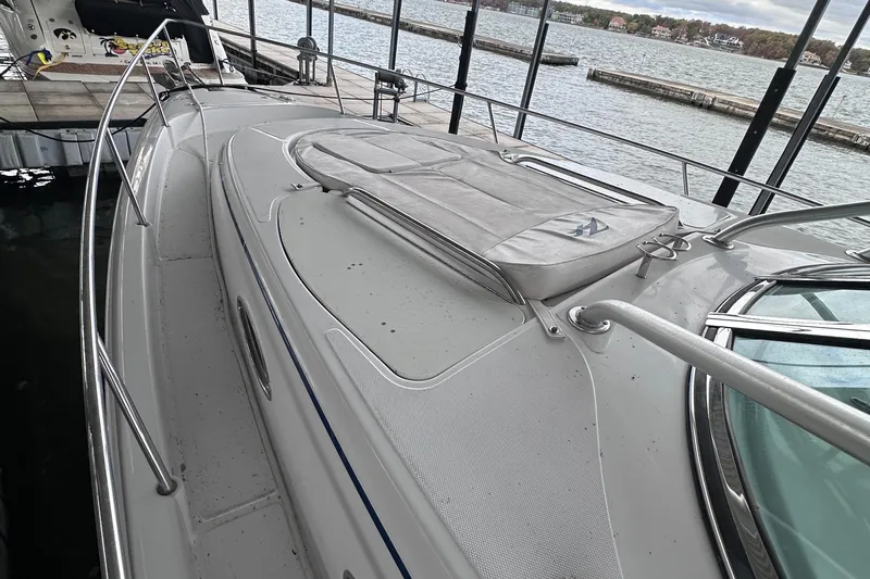  Yacht Photos Pics 2008 Donzi 38 ZSF boat docked, showcasing sleek deck design and waterfront view.