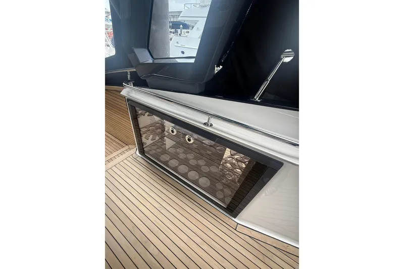 Yacht Photos Pics Luxury yacht interior with sleek design, featuring a Hanover 447 model, 2025.