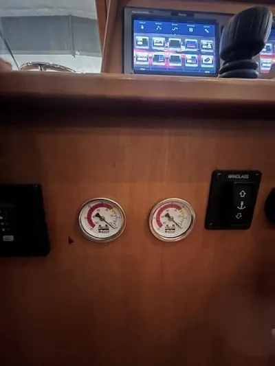 Persistence Yacht Photos Pics 2011 Sabre 40 Sedan dashboard with gauges and controls.