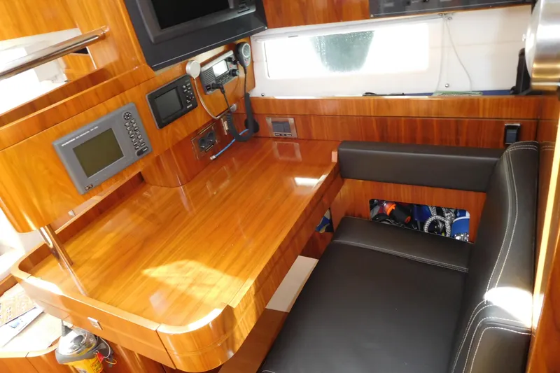  Yacht Photos Pics Luxurious Amel 55 yacht interior with navigation equipment, 2011 model.