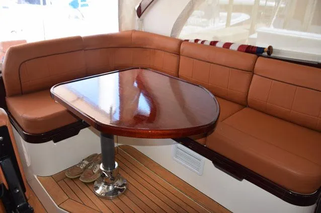 Sarah Yacht Photos Pics Teak dinette table on Helm Deck