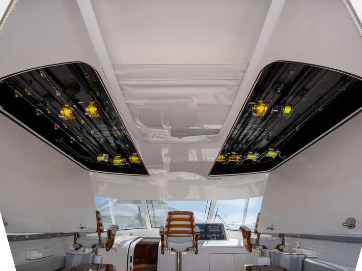 Little Zip Yacht Photos Pics Viking 48 Little Zip - Helm Deck Rod Storage