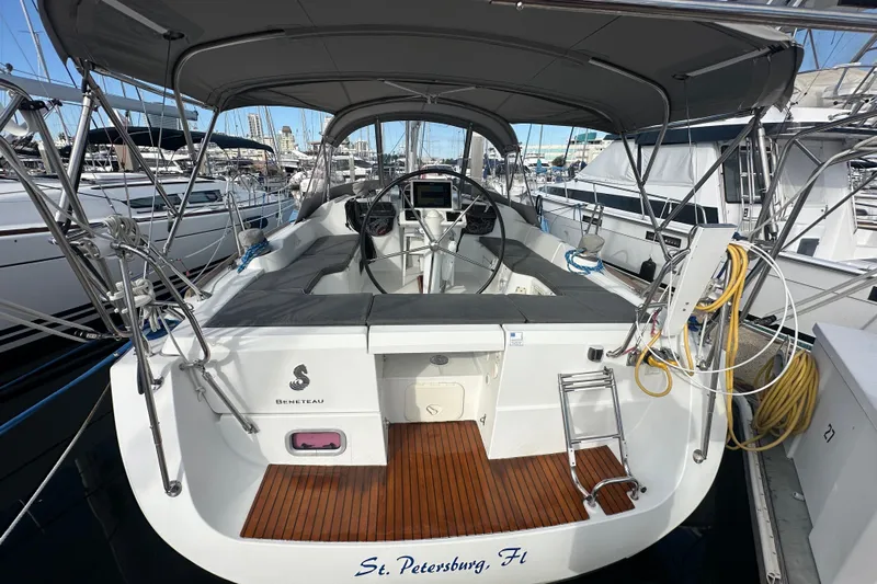  Yacht Photos Pics 2013 Beneteau Oceanis 37 sailboat docked in St. Petersburg, Florida marina.