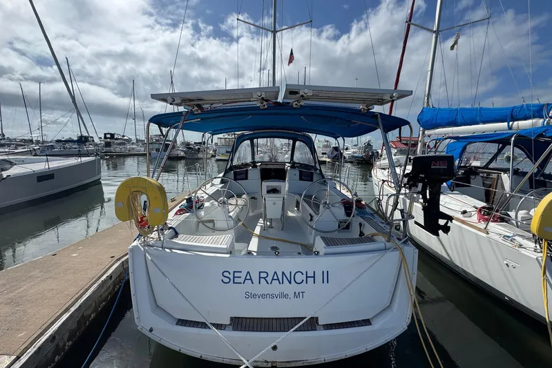 Sea Ranch II Yacht Photos Pics 2018 Jeanneau Sun Odyssey 389 docked at marina, named "Sea Ranch II," Stevensville, MT.