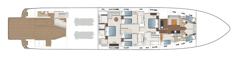 Ace 2 Yacht Photos Pics Manufacturer Provided Image: Princess M Class 40M Lower Deck Layout