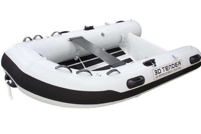 2025 3D Tender FEDERLIGHT 265 HYPALON WHITE ET HOUSSE DE TUBE SUNBRELLA BLACK