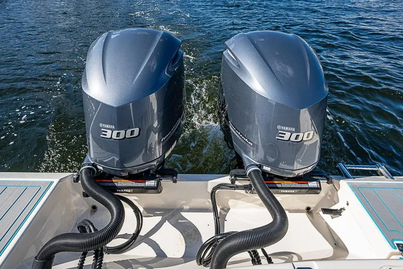 Livy Rose Yacht Photos Pics 2021 Cobia 320 Center Console with dual Yamaha 300 engines on water.