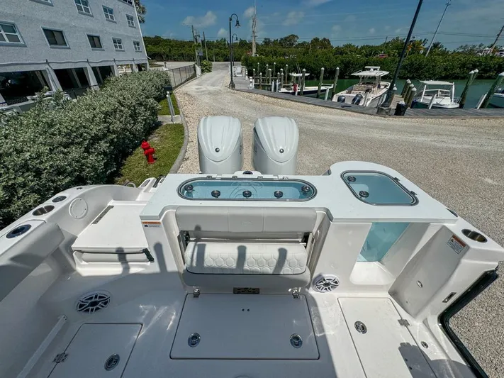  Yacht Photos Pics 2024 Sea Fox 288 Commander boat with dual engines and spacious deck.